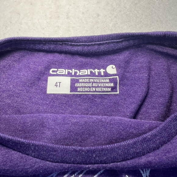 Carhartt Kids Long Sleeve Shirt Girls Toddler Size 4T Horse Purple - Picture 13 of 14